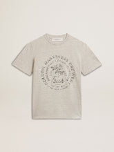 Golden Goose Women’s T-shirt in gray melange cotton with seasonal print