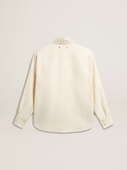 Golden Goose Women's viscose and cotton blend shirt with crystal-embellished collar