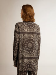 Golden Goose Pajama shirt in anthracite gray with paisley print