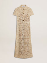 Golden Goose Women's midi dress in cream-colored see-through lace