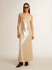 Golden Goose Sleep dress in parchment-colored sequins