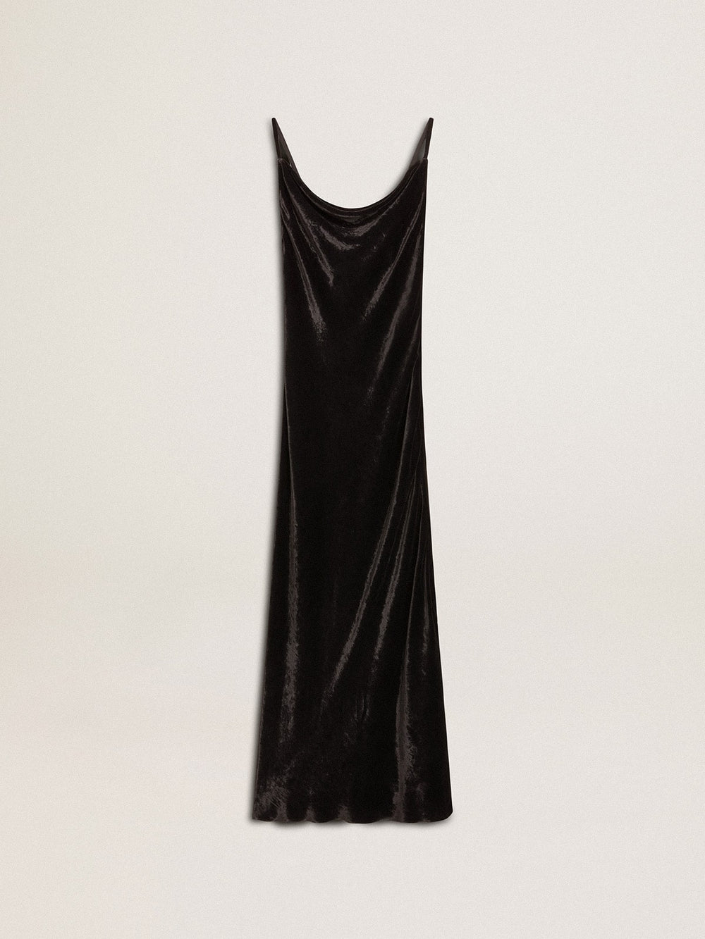 Golden Goose Women's black velvet-effect slip dress