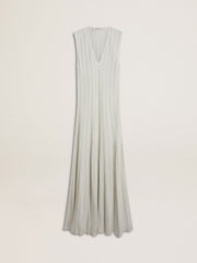 Golden Goose Women’s baby blue dress with vertical striped pattern