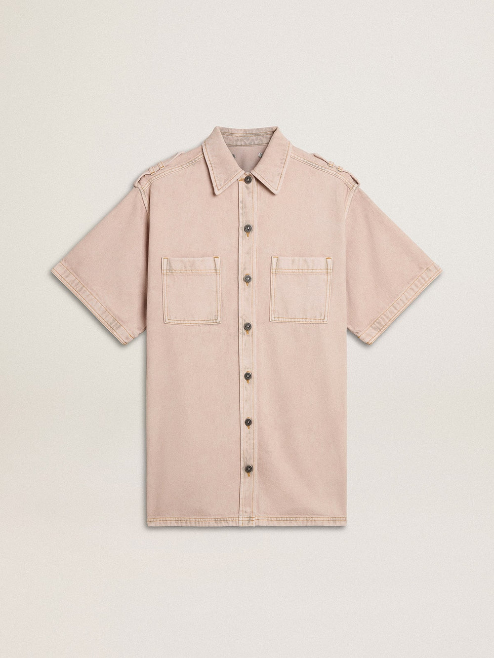 Golden Goose Women's oversized fit pink dyed denim shirt