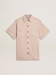 Golden Goose Women's oversized fit pink dyed denim shirt