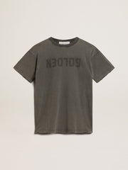 Golden Goose Women's gray T-shirt dress with distressed treatment