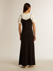 Golden Goose Women’s black slip dress with embroidery