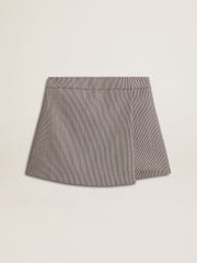 Golden Goose Women's gray mini shorts in houndstooth wool