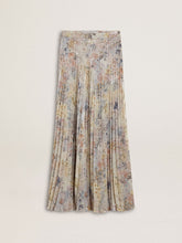 Golden Goose Women's long pleated skirt with multicolor floral sequin print