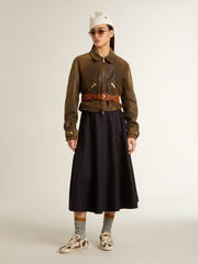 Golden Goose Women’s midnight blue wool skirt