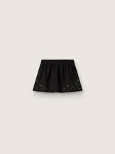 Golden Goose Women’s miniskirt in black cotton twill with floral sequin embroidery