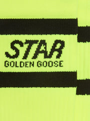 Golden Goose Neon yellow sports socks with black stripes