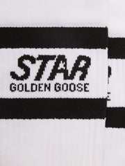 Golden Goose White sports socks with black stripes