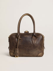 Golden Goose Vita Bag in brown vintage leather with gold details