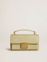 Golden Goose Small Venezia Bag in light green python-print leather with gold details