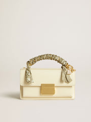 Golden Goose Small Venezia Bag in butter-colored boarded leather with braided scarf and double charm