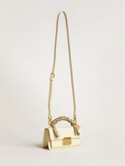 Golden Goose Small Venezia Bag in butter-colored boarded leather with braided scarf and double charm