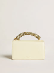 Golden Goose Small Venezia Bag in butter-colored boarded leather with braided scarf and double charm