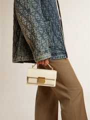 Golden Goose Small Venezia Bag in butter-colored boarded leather with gold details