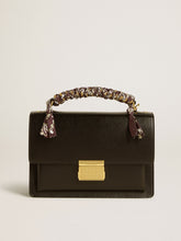 Golden Goose Venezia Bag in black boarded leather with multicolored scarf