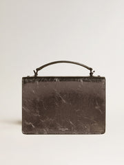 Golden Goose Venezia Bag in anthracite-gray metallic leather with black details