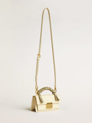 Golden Goose Small Venezia Bag in butter-colored boarded leather with braided scarf