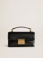 Golden Goose Small Venezia Bag in black boarded leather with gold details