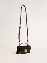 Golden Goose Small Venezia Bag in black boarded leather with gold details
