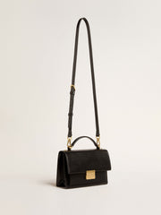 Golden Goose Venezia Bag in black boarded leather with gold details