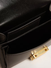 Golden Goose Small Venezia Bag in black boarded leather with silk scarf and charm