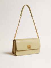 Golden Goose Gioia Bag in mineral-gray sheepskin leather with gold details