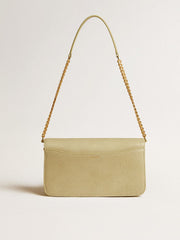 Golden Goose Gioia Bag in mineral-gray sheepskin leather with gold details