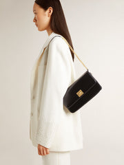 Golden Goose Gioia Bag in black boarded leather with gold details