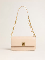 Golden Goose Gioia Bag in pale pink boarded leather with gold details