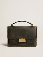 Golden Goose Venezia Bag in black distressed leather with gold details