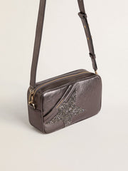 Golden Goose Star Bag in gray metallic leather with Swarovski crystal star