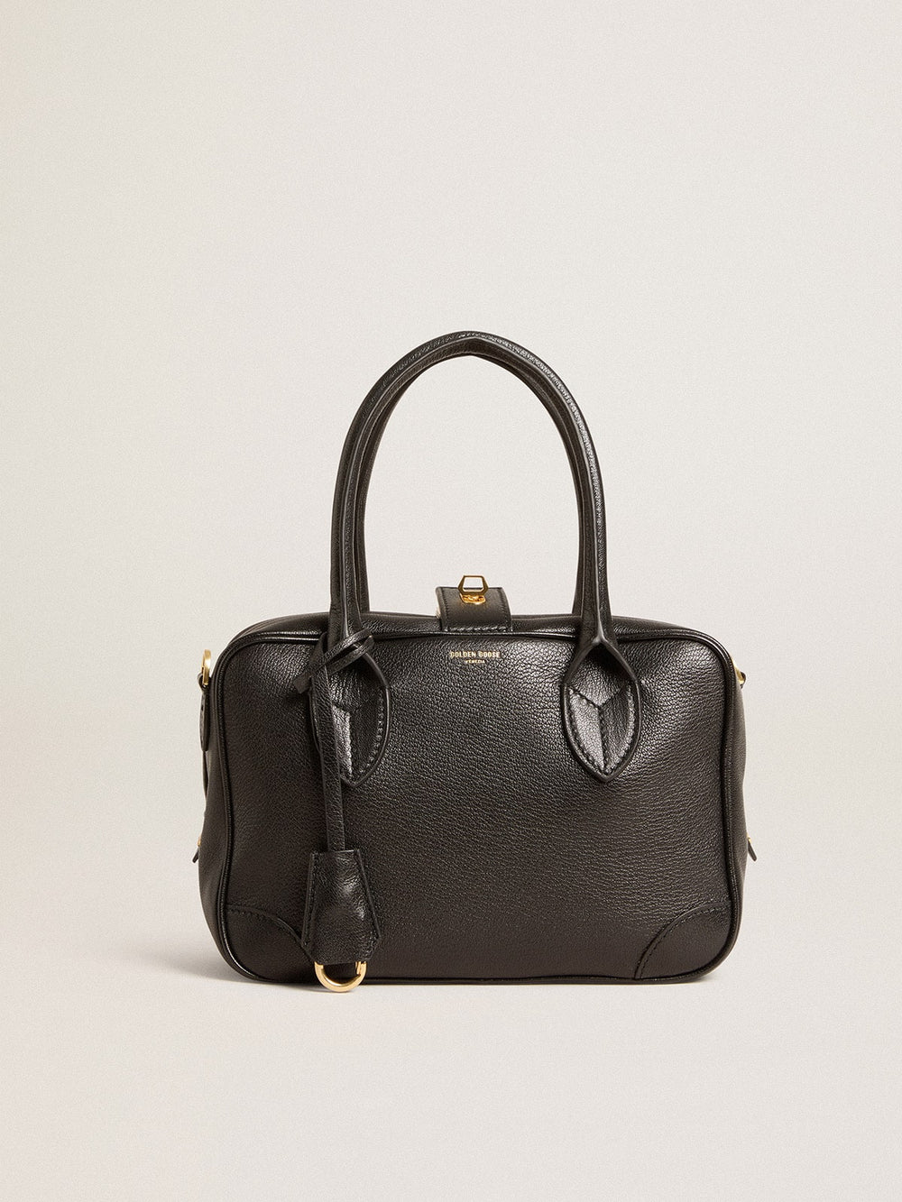 Golden Goose Vita Bag in black sheepskin leather with gold details