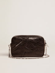 Golden Goose Women's Mini Star Bag in black glossy leather with tone-on-tone star