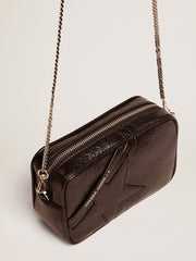 Golden Goose Women's Mini Star Bag in black glossy leather with tone-on-tone star