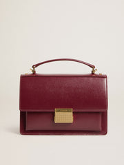 Golden Goose Venezia Bag in burgundy boarded leather with gold details
