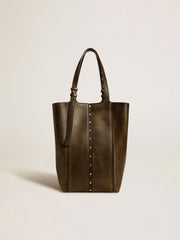 Golden Goose 24/7 Bag North South in black distressed leather with adjustable handles