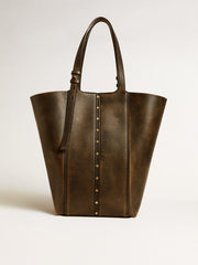 Golden Goose 24/7 Bag North South in black distressed leather with adjustable handles