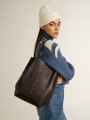 Golden Goose 24/7 Bag North South in black leather with adjustable handles