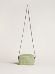 Golden Goose Mini Star Bag in light green snake-print leather