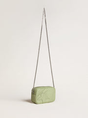 Golden Goose Mini Star Bag in light green snake-print leather