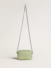 Golden Goose Mini Star Bag in light green snake-print leather