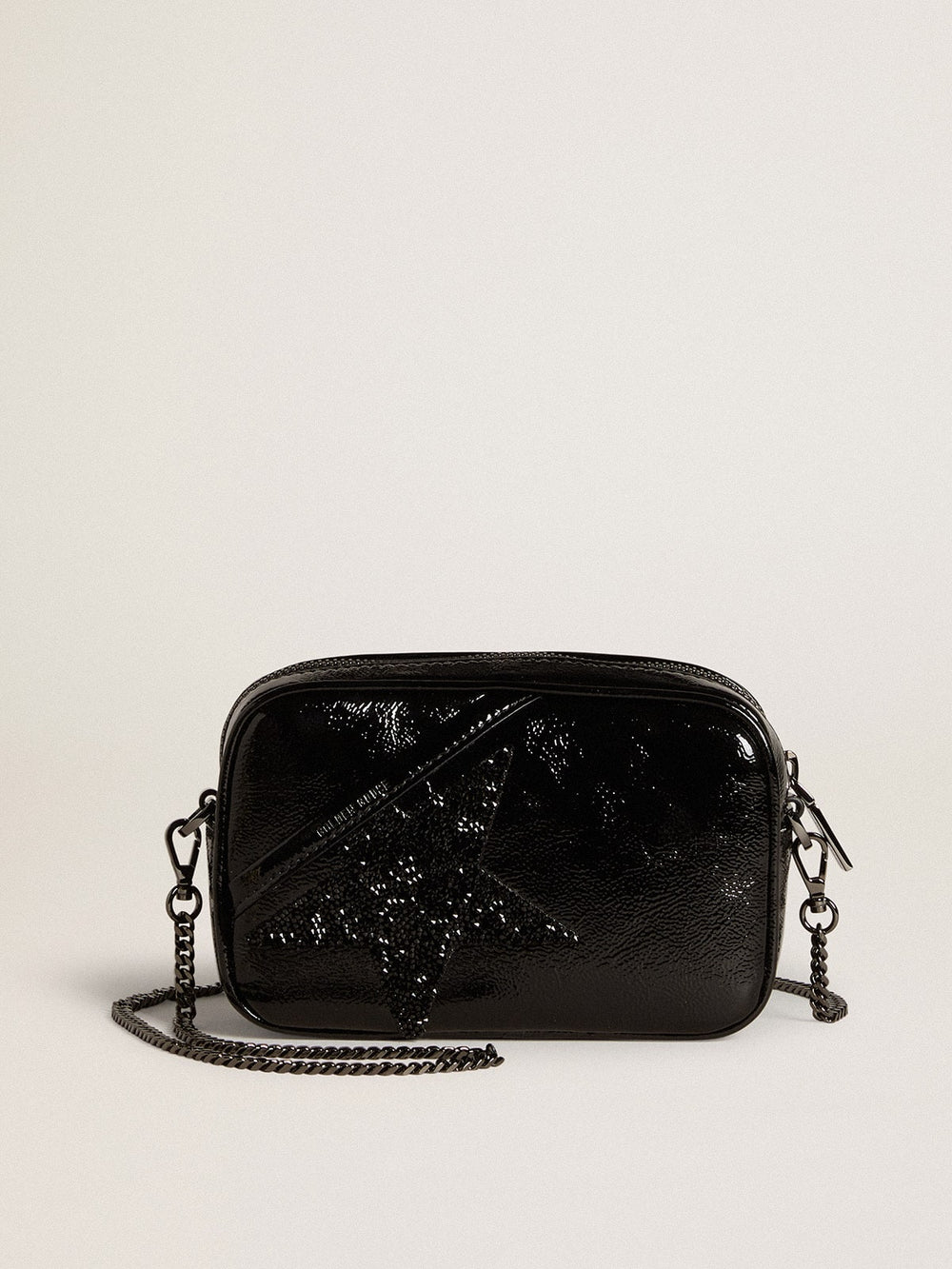 Golden Goose Mini Star Bag in black leather with Swarovski crystal star