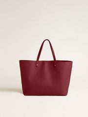 Golden Goose Burgundy Pasadena Bag in smooth leather with gold logo