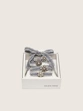 Golden Goose Skins gray laces with mohair trim and crystal charms