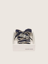 Golden Goose Skins denim blue laces embellished with beige trim and two charms